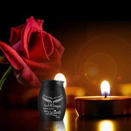 Urnas para cenizas humanas, 4 cm de alto, pequeñas urnas de recuerdo, para crear tu propio surtido de urnas de cremación, tus alas estaban listas, pero mi corazón no era negro, mini urnas de abuelo de acero inoxidable