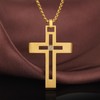 Men Cross Necklace Large Cross Necklace for Men Stainless Steel