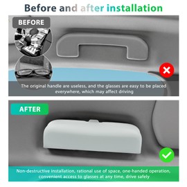 GAFAT GAFAT Kompatibel mit Peugeot 3008 5008 2016-2023 2024 Sonnenbrillenhalter Brillenetui, Kompatibel mit Peugeot 5008 Aufbewahrungsbox Organizer, Peuge0t 3008 Zubeh?r [OEM Original] (Wei?)