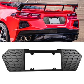 Xomzema Aluminum Rear License Plate Frame, License Frame Grill Vent Insert, License Plate Cover Trim Base Exterior Accessories for Corvette C8 Stingray C8.R Z51 2020-2023
