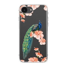Blingy's for Cellphone Case, Cute Floral Peacock Style Floral Animal Bird Design Transparent Soft TPU Protective Clear Case 6.1 inch (Floral Peacock, SE4)