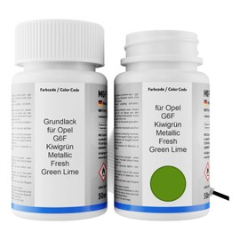 MG PRIME Autolack Lackstift Set für Opel G6F Kiwigrün Metallic/Fresh Green Lime Grundlack Basislack Klarlack je 50ml