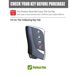 YINEOR for Lexus Key Fob Cover Leather Car Key Case Keychain Fob Holder Compatible for Lexus ES350 ES300h UX200 UX250h LS500 LS500H LC500 LC500h GX460 RX350h 2018-2024 (Black)