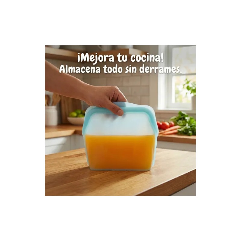 Bolsa Silicona Reutilizable Grado Alimenticio Libre Bpa 2p F