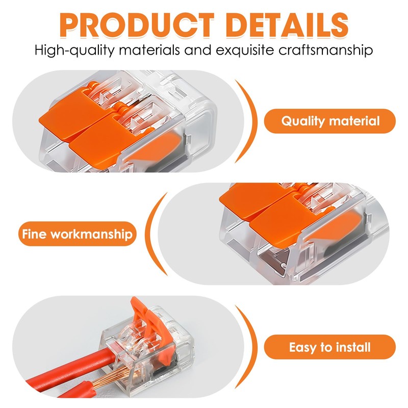 15 Pcs Automatic Terminals Cable Connection Terminal Block Electrical Terminals