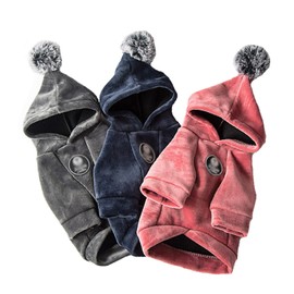 SHUUMEEKA Pet Clothes, Autumn and Winter, Cute Dog Clothes, Hoodie, Boa Lined, Warm, Dog Wear, T-Shirt, Hooded, Cold Protection, Popular, Fashion, Pet Supplies, Small Dogs, Medium-Sized Dogs, Going