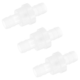 M METERXITY 3-Pack One Way Check Valve, 3/8" Plastic Ozone Resistance Barb Hose Non Return Inline Check Valve for Fuel/Oil/Water/Air/Gas 1.69" [White]