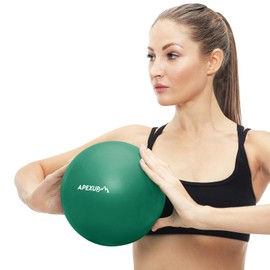 APEXUP Pilates Ball, 9 Inch Small Exercise Ball, Mini Core Ball Yoga Ball for Pilates, Stability, Workout, Core Training, Fitness, Barre, Physical Therapy, Balance (Dark Green)