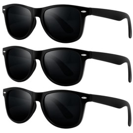 KANASTAL Sunglasses for Men Women Polarized Black Sunglasses Square Sun Glasses Mens Shades UV Protection for Fishing Travel Outdoor Running 3 Packs