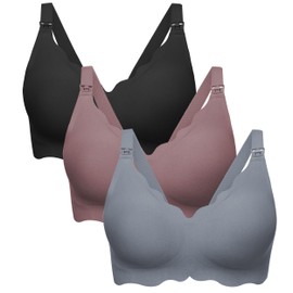 Angelhood Nursing Bras for Breastfeeding – Wireless Seamless Maternity Bralette, Ultra Comfort Sleep Bra for Women, Natural Shape