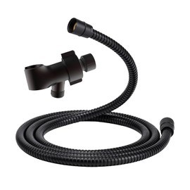 AquaYouth Shower Hose & Holder for Handhelds, 79" Extra Long Shower Hose, Built-in Explosion-Proof Braided Mesh Anti-leakage, 304 Stainless Steel Chrome Plated, with Shower Head Holder (matte black)