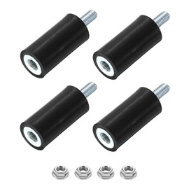 uxcell M5 Rubber Mounts, 4Pcs 15x30mm(DxH) Rubber Cylindrical Anti Vibration Isolator Shock Absorber with Lock Nuts for Car Bobbin Generator Air Compressors