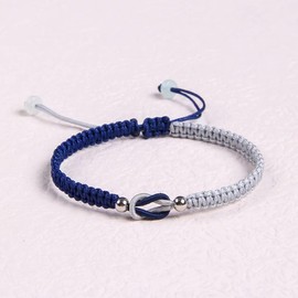 DivaGlamz To My Granddaughter-Infinity Forever Love Heart Bracelet, Natural Emperor Stone Double Layer Purple Beaded Woven Wrap Bracelets Adjustable Mind Peace Gift Jewelry (Navy Blue)