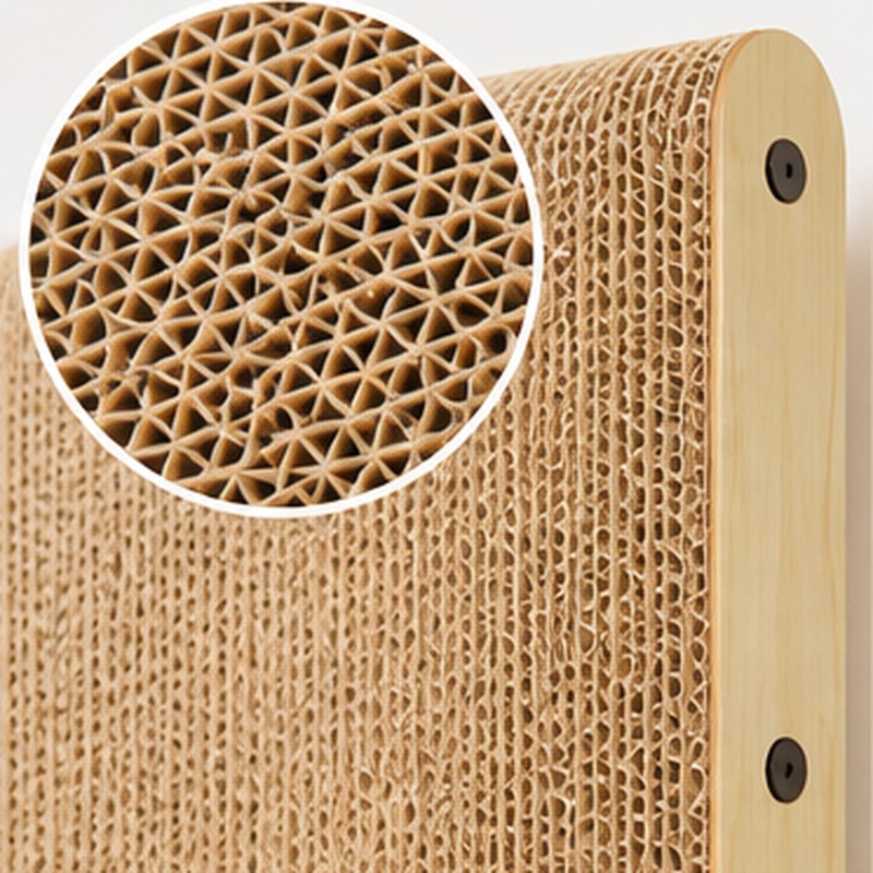 L-Shaped Cat Scratcher for Indoor Cats – Double-Tier Wood Scratching
