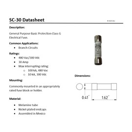 SC-30 30 Amp Class G Time Delay Fuse (2 Pack) QSU