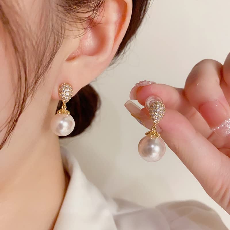 Pearl Earrings, 925 Silver, Women's, Popular, Hypoallergenic, Pearl