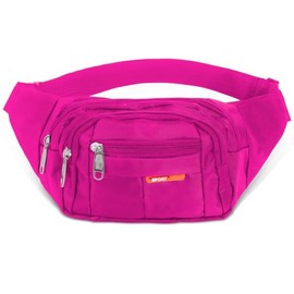 Paquete de cintura para deportes, gimnasio, viajes, hombres y mujeres (rosa)