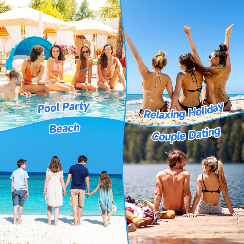 Alintor Pool Inflatables, XL 2 Pack Inflatable Pool Floats, 4