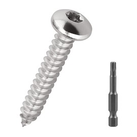 #8 x 1 Torx Pan Head Sheet Metal Screws, 304 Stainless Steel 18-8 Self Tapping Screws for Metal & Wood & Plastic, 100-Pack with 50mm Star Driver Bit