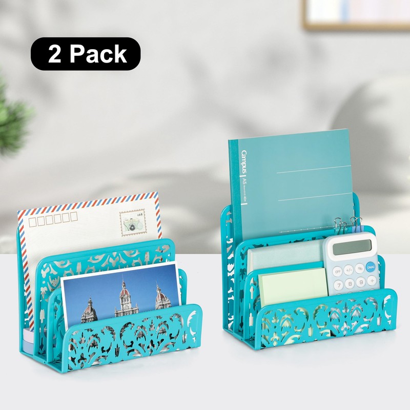 EasyPAG Mail Organizer Countertop 2pc Desk Mail Sorter for Envelope