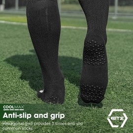 Rahhint Anti Slip Compression Cotton Socks for Youth Padded Cushioned Anti-Blister Kids Men Women Grip Soccer Socks