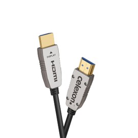 celexon HDMI UHD Active 48Gbps Optical Fibre - 15m - Black - Optical HDMI Signal Transmission - eARC - VRR - ALLM