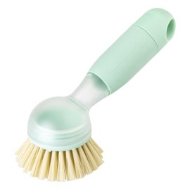 Vigar Rengo Soap Dispensing Dish Brush, Dish Brush with Soap Dispenser for Pot Scrubber, Dishes, Sink Cleaner, and Kitchen Essentials, Turquoise