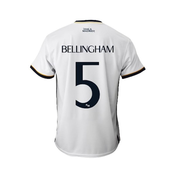 Real Madrid Home Jersey Season 2023-2024 - Bellingham 5 - Official Replica Officially Licensed - Adults, White