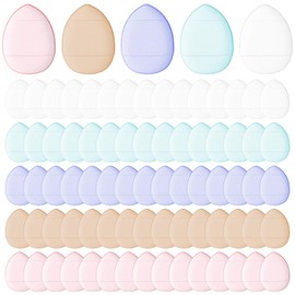75 PCS Finger Puff, Mini Makeup Finger Powder Puff, Soft Beauty Makeup Tools, Setting Sponge Finger Puff, for Face Powder, Under Eye Setting, Concealer, Repair Cream, Cosmetic Tool (5 Colors)