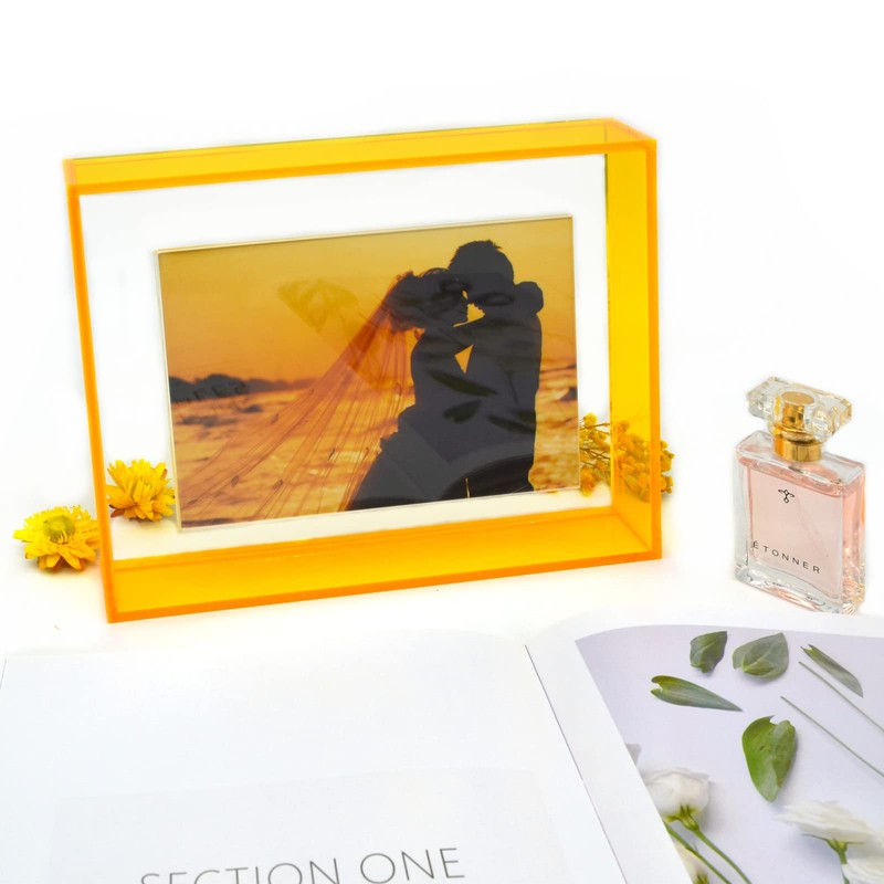 4x6 Picture Frame, Acrylic Magnetic Picture Frame Wall Mount Tabletop