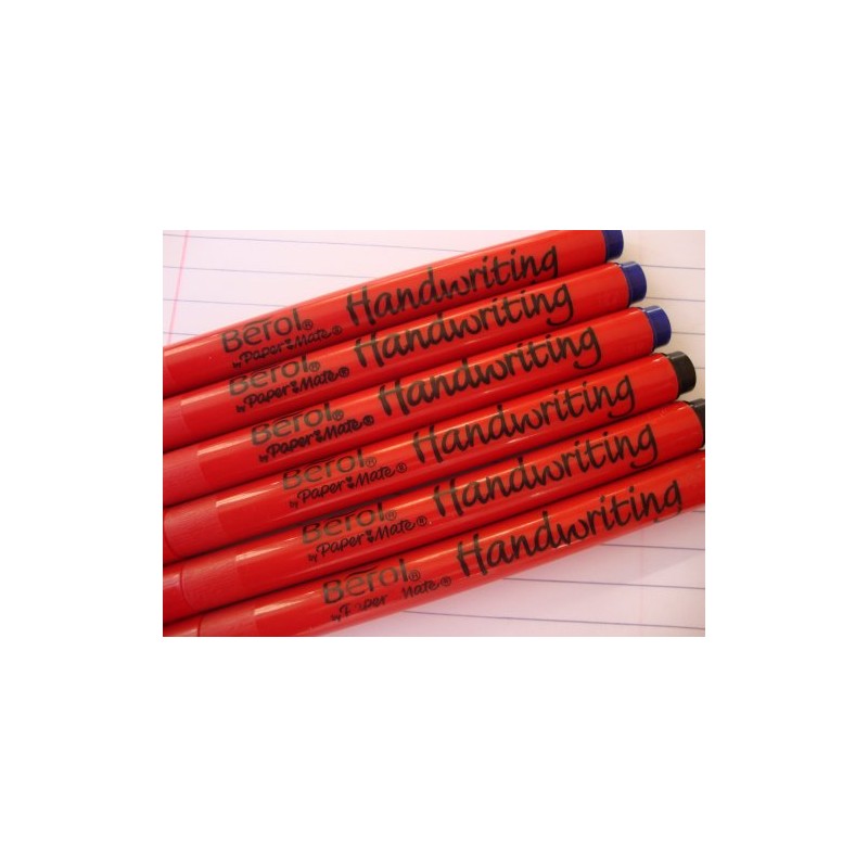 Berol Handwriting Pens 6 Pack MIXED (3 x Blue +