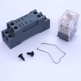 Taiss/AC 220V LED indicator Electromagnetic Coil Relay 8 Pins 10A DPDT 2NO+2NC with Socket Base、DIN Rail Aluminum、screw YJ2N-LY AC 220V