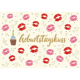 Gutsch Verlag Postcard Birthday Postcard Birthday Kiss Mouth