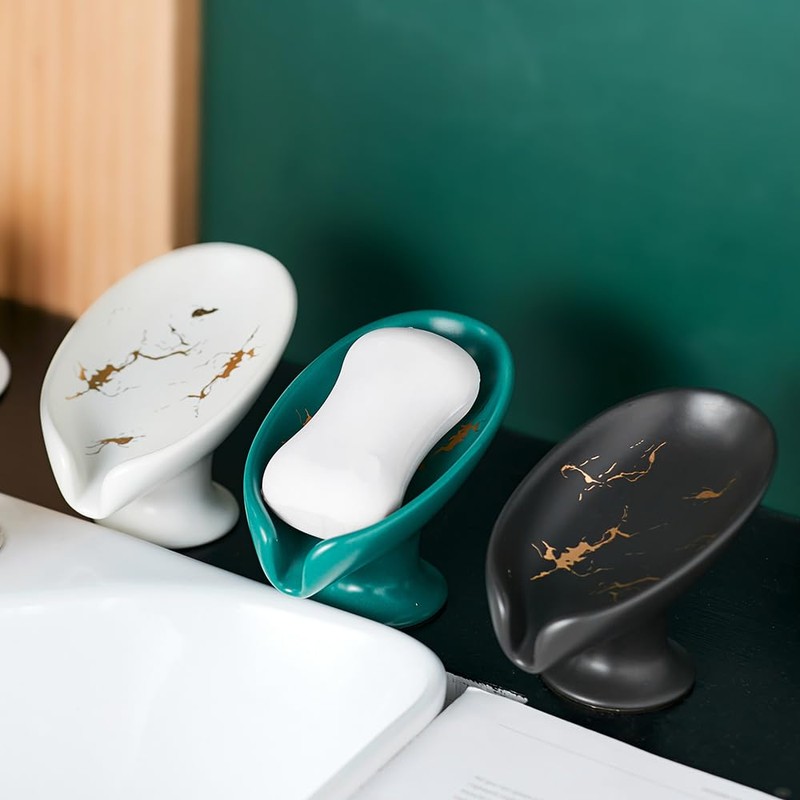 UBRAVE Soap Dish Holder, Soap Dish Ceramic for Shower, Self