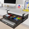 SRJZMLY Under Desk Drawer Organizer No Drill Metal Under Desk