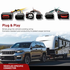 Nilight 4 Pin Trailer Wiring Harness Kit 56426 Vehicle Standard 4 Way Connector Custom for 2014 2015 2016 2017 2018 2019 2020 2021 2022 Jeep Grand Cherokee Grand, Cherokee WK Simple Fit Hitch Harness