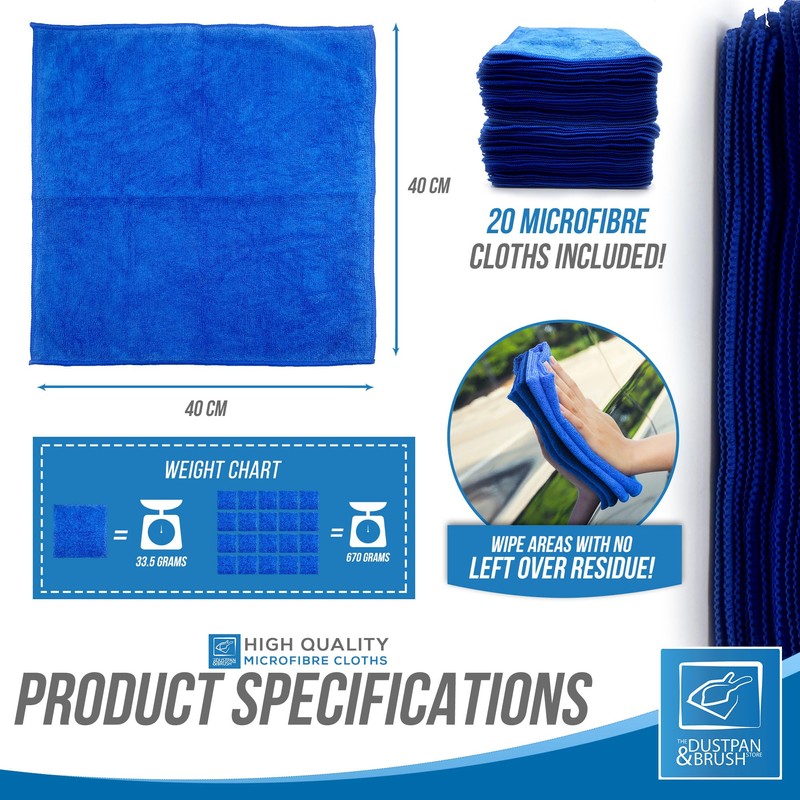 Microfiber Cleaning Cloth, Large Size 40x40cm, Super Absorbent Lint Free