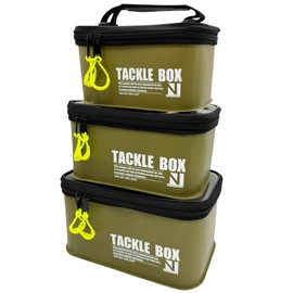 nda-style EVA Material Tackle Box Multi Fishing EVA Fishing Reel Lure Case Tackle Case Lure Box Fishing Case Worm Lure Box (Green, SML 3-Piece Set)