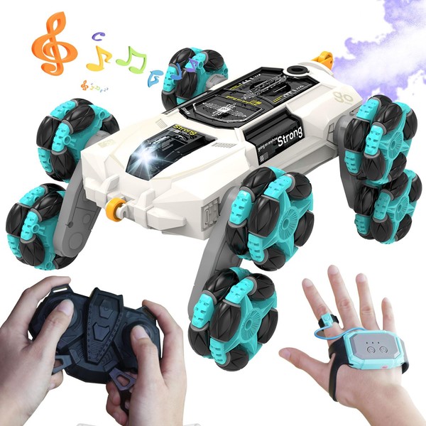 ATHLERIA Gesture Sensing Stunt Rc Cars, 2.4Ghz 8Wd Rechargeable Racing