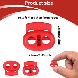 Thinp 20 Pieces Cord Locks for Drawstrings, Plastic Cord Locks Draw String Clip Double Hole Spring Stop Toggle Stoppers for Drawstrings Bags Shoelaces Clothing Paracord Accessories (Colorful)