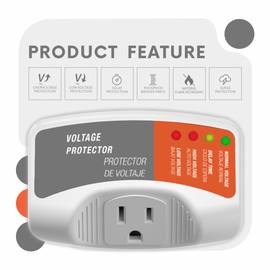 Refrigerators Surge Voltage Protector Multi Function Plug Single Outlet, Over Voltage/Under Voltage 140J Surge Protection for Air Conditioners & Home Appliances 120V 15A 1800W