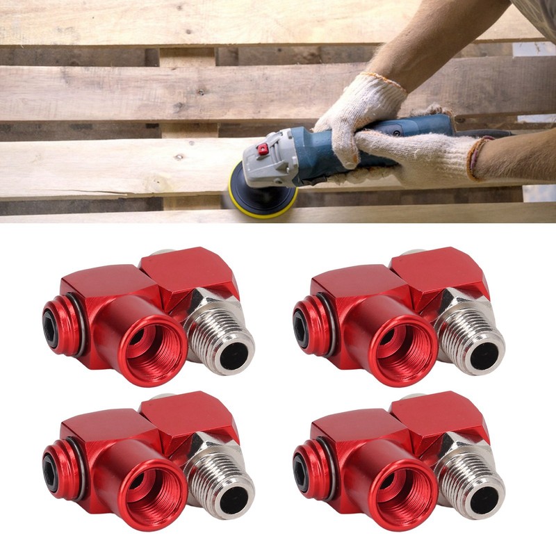 4Pcs 360 Degree Air Hose Connector 1/4in NPT Thread Industrial