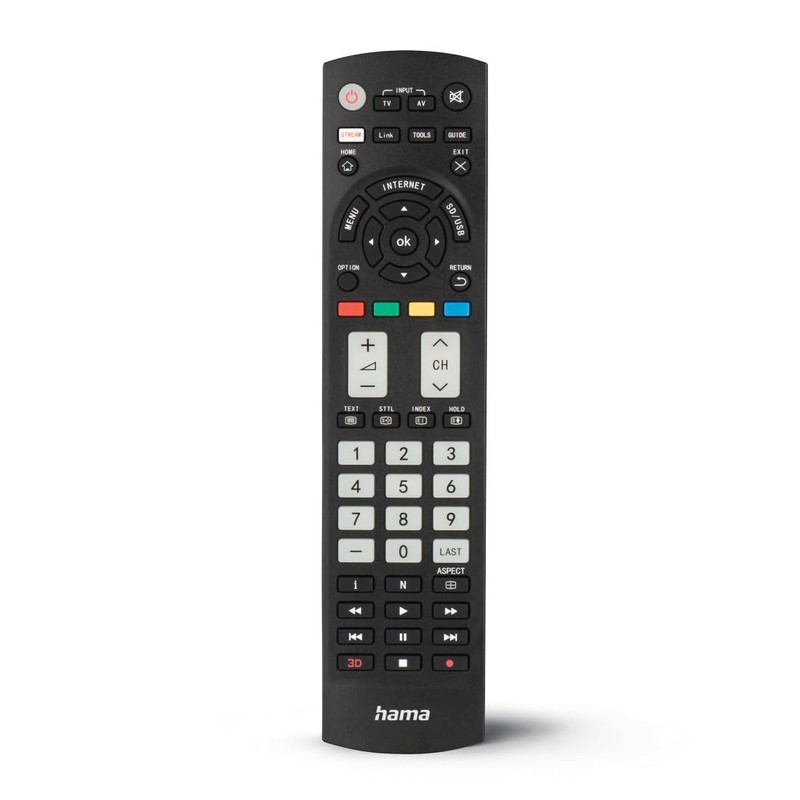 Hama Universal Remote Control for Panasonic TVs (Infrared, Learnable, Luminous