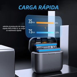 Fast Battery Charger Hub for Insta360 X3, Battery Charging Box with Misro SD Card Slots, Quick Portable 2 Channel Charging Storage Station (Battery Not Included)