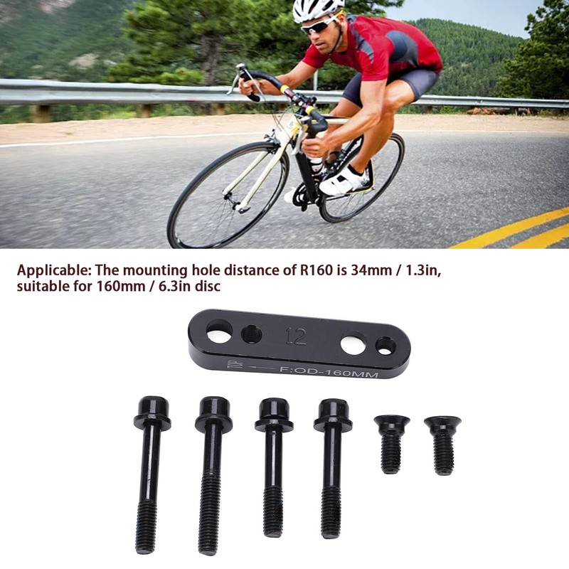 Hapivida Flat Mount Disc Brake Adapter, 140mm/160mm Front/Rear Bicycle Flat
