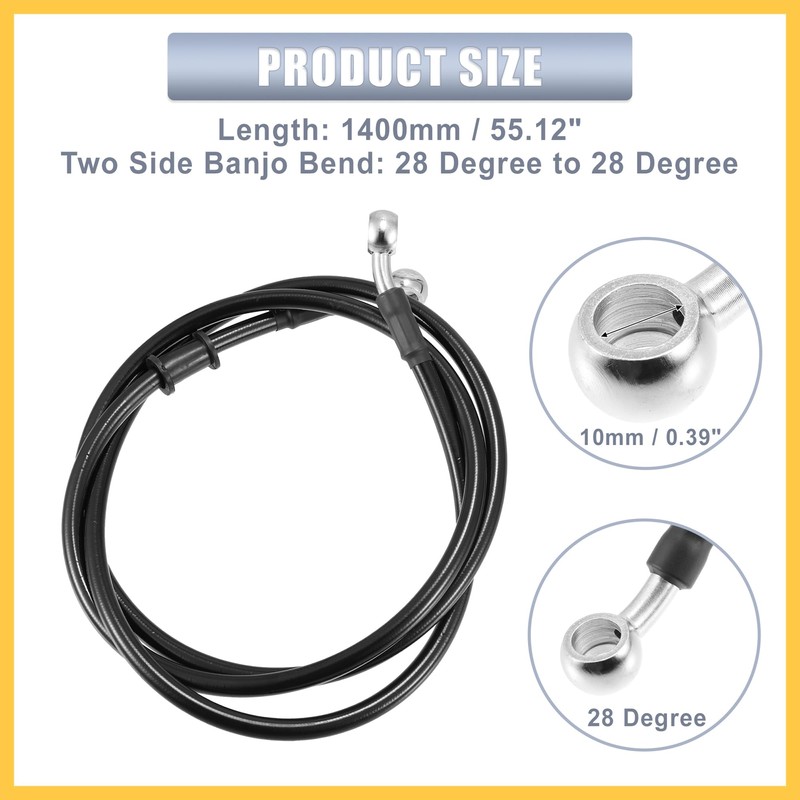 REPAIROCK 55.12" Length 10mm ID Motorcycle Hydraulic Brake Line Oil