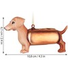 BRUBAKER Dachshund as Hot Dog Brown - Hand-Painted Glass Christmas
