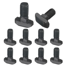 sourcing map 10pcs M8x16mm t Slot Drop-in Bolt, Carbon Steel Hammer Head Bolts t Shape Stud Sliding Screw with M8 Hexagon Flange Nuts for European Standard 40 Series Aluminum Profile