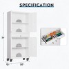 DEVAISE Metal Storage Cabinet with Wheels, White Garage Storage Cabinet,