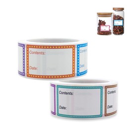 AZWOOD 1000 Freezer Labels, 2.5 x 4.1 cm Adhesive Labels for Freezing Goods, Coloured Labels for Storing Food for Freezer Containers, Jars